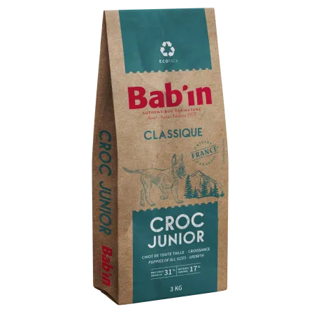 Bab'in Croquettes pour chien Adulte Croc Junior - Poulet