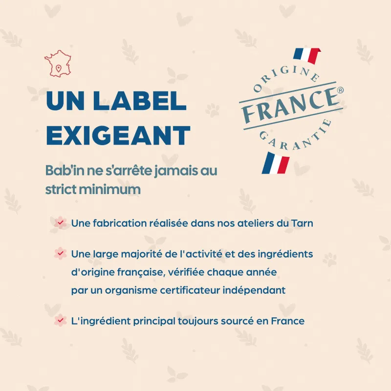 Bab'in Croquettes pour chat Adulte Sans Céréales - Poulet . Intolérance au gluten. Taux élevé de protéines de haute qualité.