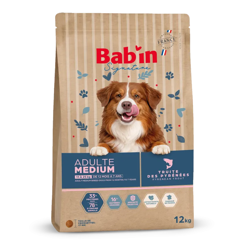 Bab'in Croquettes pour chien adulte  - Truite des Pyrénées