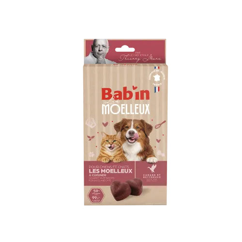 Bab'in kit moelleux chien & chat - canard betterave 150g