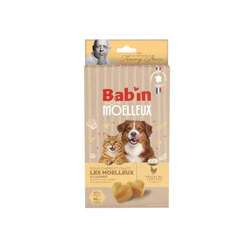 Bab'in kit moelleux chien & chat - poulet curcuma 150g