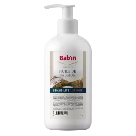 Bab'in Huile de Saumon pour chien et chat de tout âge - Réduit le stress et la fatigue. Favorise la peau saine et le soutien art
