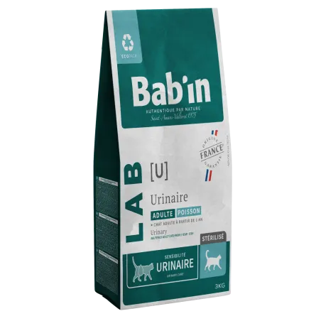 Bab'in Croquettes pour chat Adulte Urinaire. Sensiblité urinaire. Ingrédients hautes qualités. Origine France Garantie.