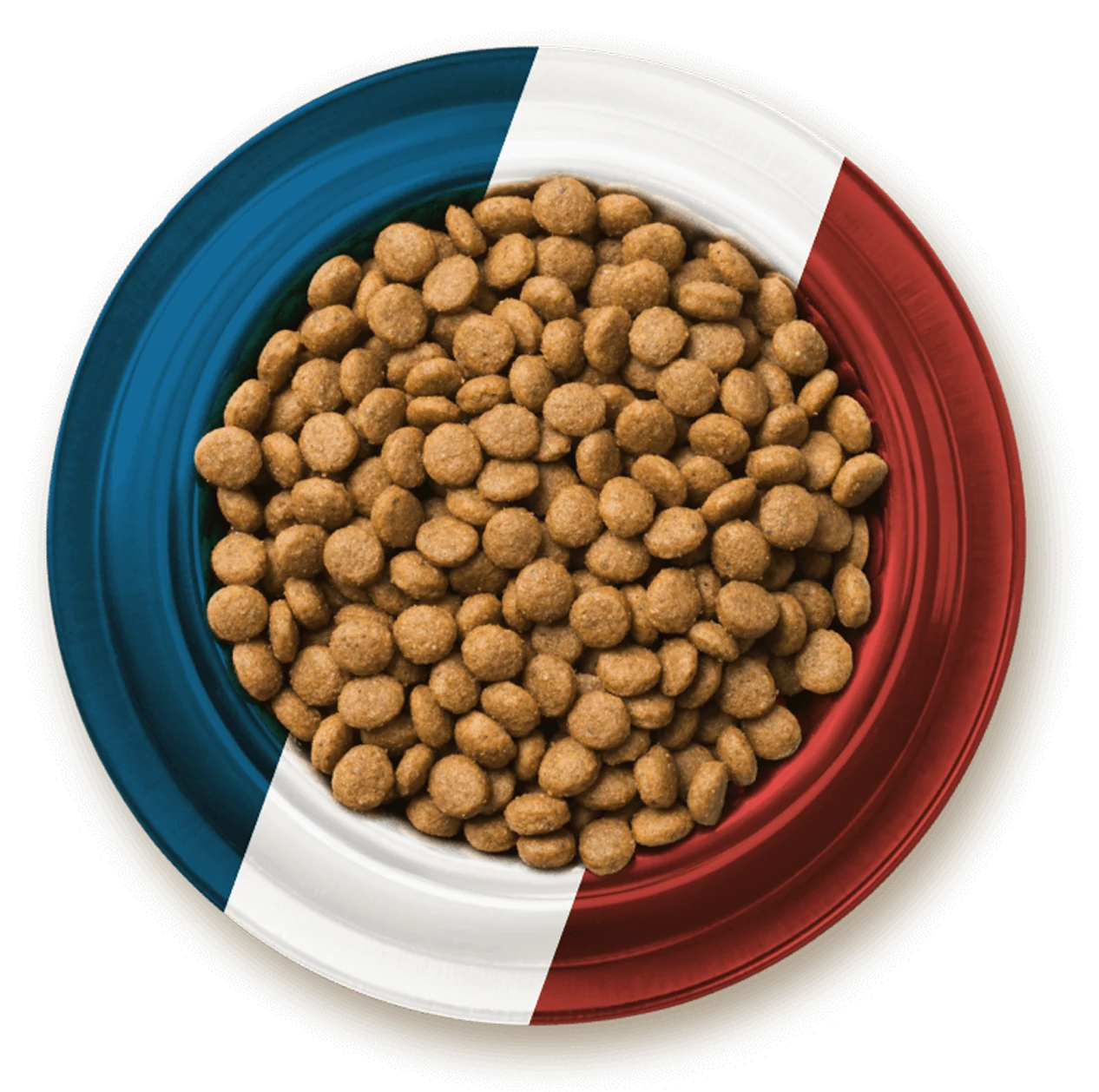 Croquettes Bab'in dans une gamelle aux couleurs de la France